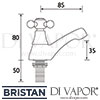 Bristan Regency Bath Taps Dimensions